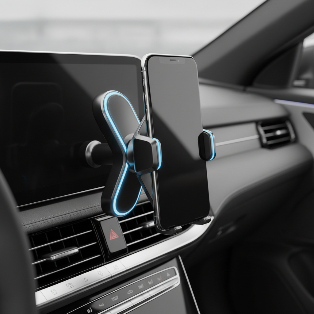 Draadloze autolader van Veltrixgames, 15W sneloplader met automatische klem voor smartphones in een auto.