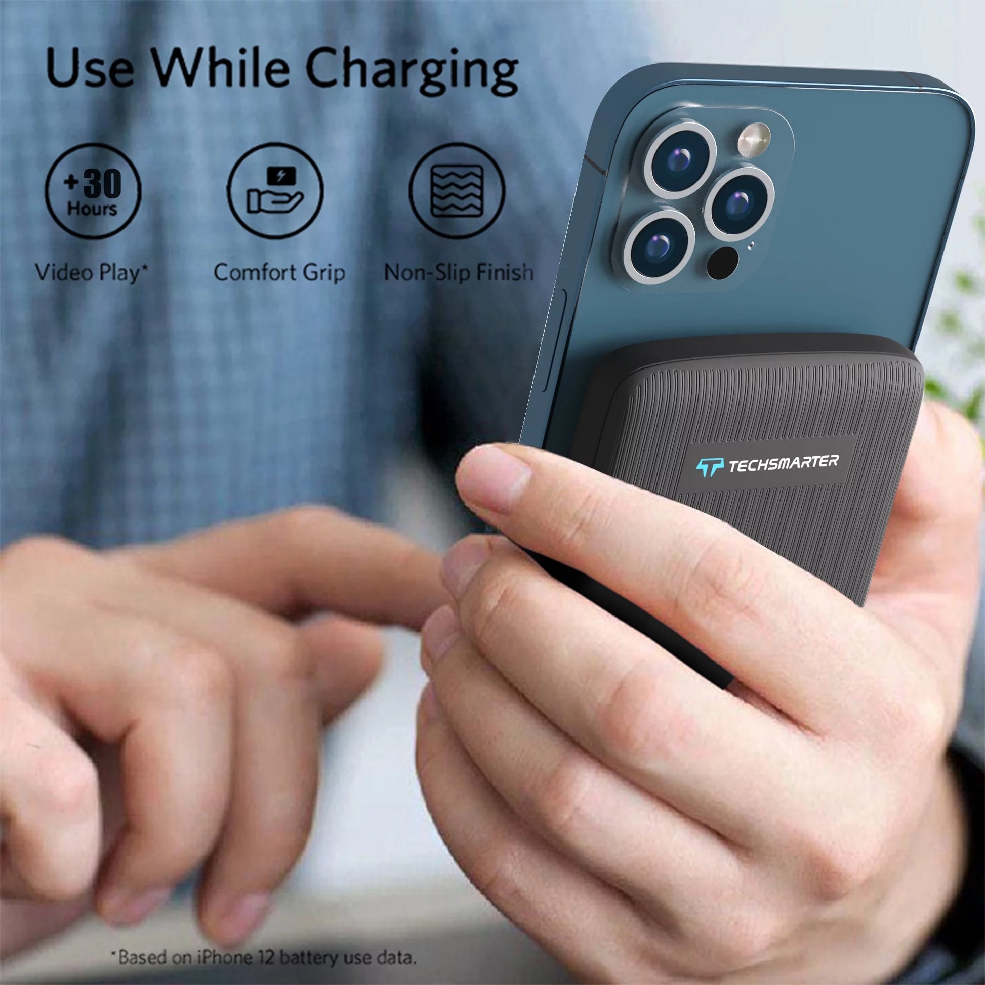 Magnetische draadloze powerbank van Veltrixgames met 10.000mAh en 18W USB-C voor snel opladen en draadloos gebruik.