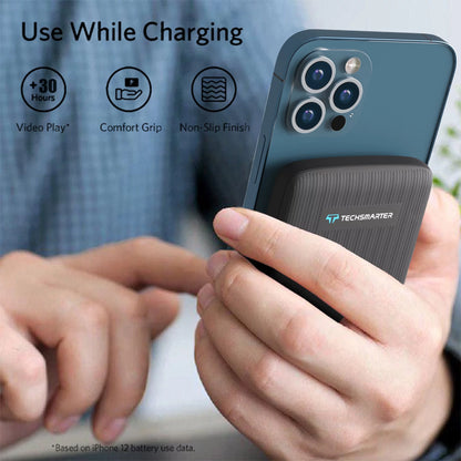 Magnetische draadloze powerbank van Veltrixgames met 10.000mAh en 18W USB-C voor snel opladen en draadloos gebruik.