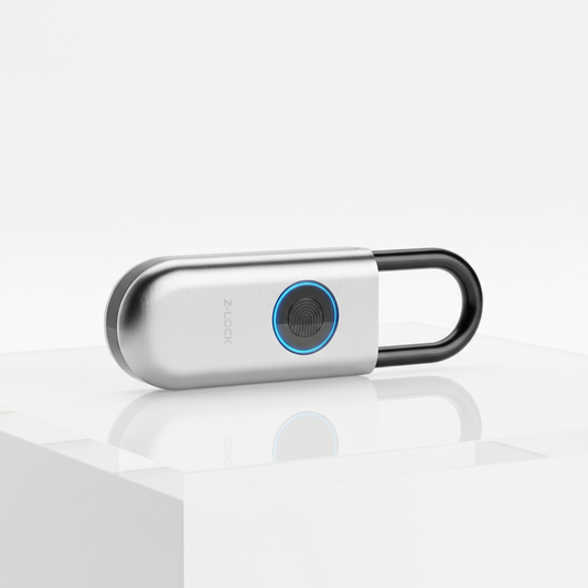 Slim Vingerafdruk Hangslot van Veltrixgames met vingerafdrukscanner en stevige metalen behuizing.
