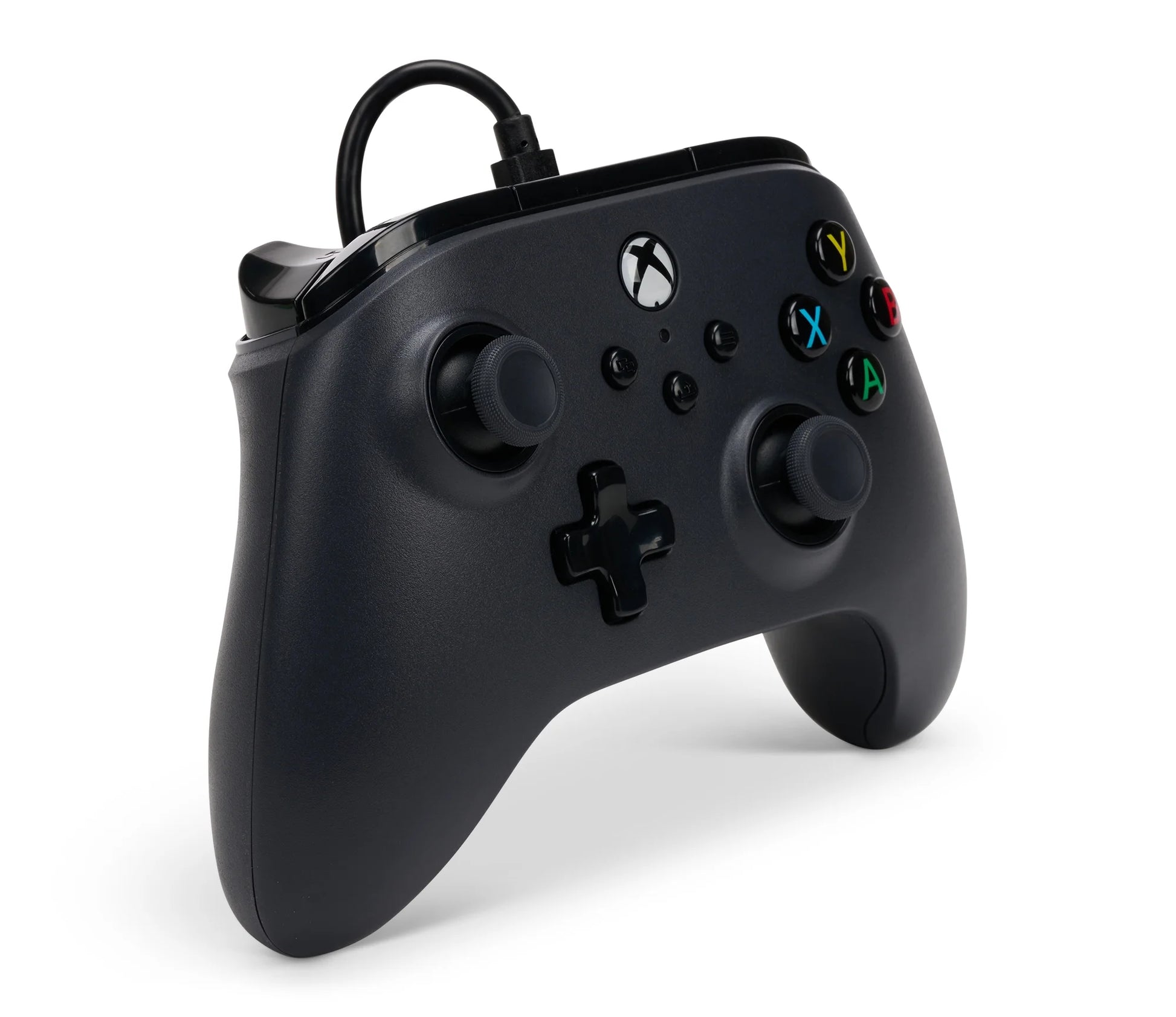 Zwarte bedrade Xbox Series X|S controller van Veltrixgames met ergonomische knoppen en joystick voor gaming.