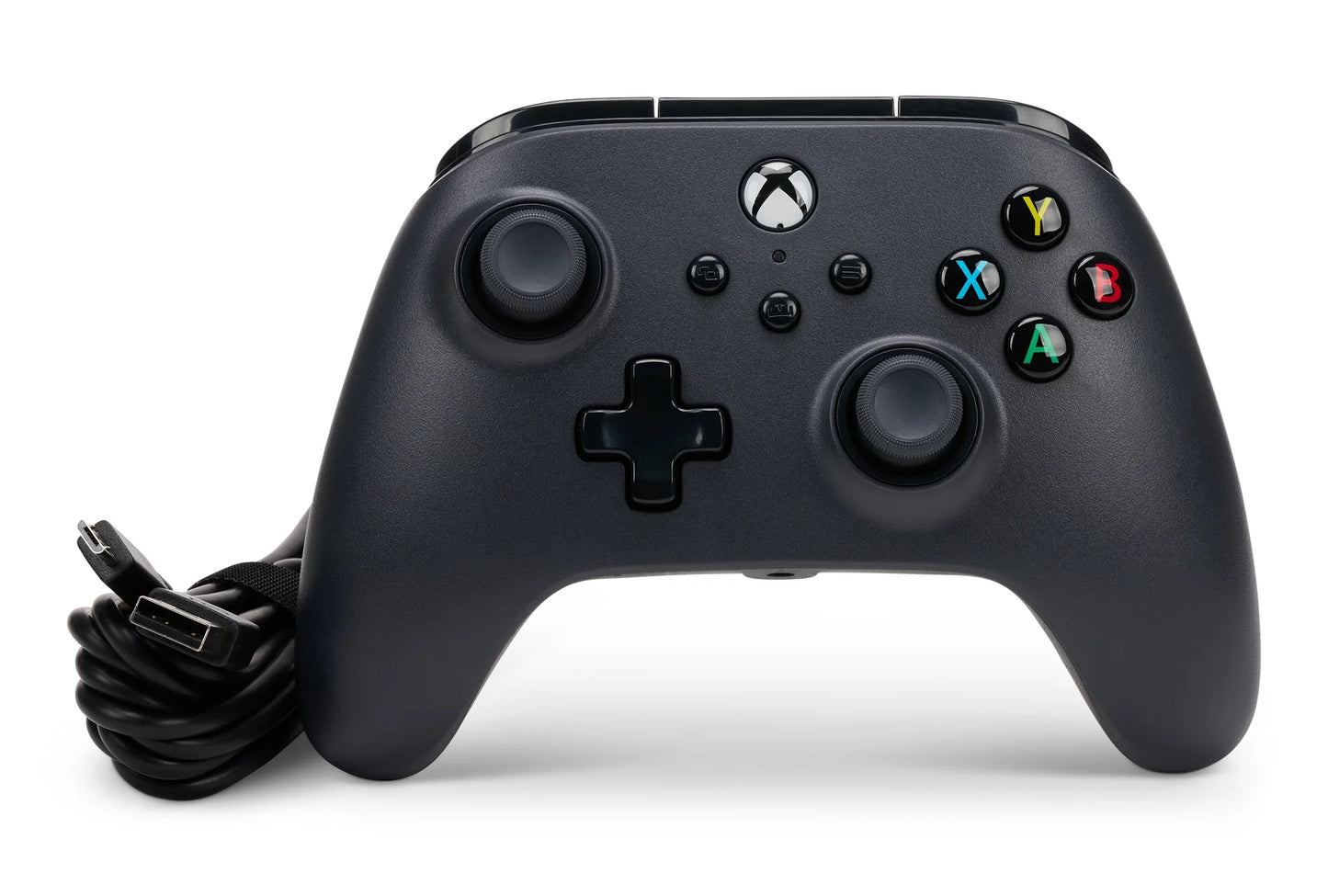 Zwart bedrade Xbox Series X|S controller van Veltrixgames, close-up van knoppen en joystick voor gaming.