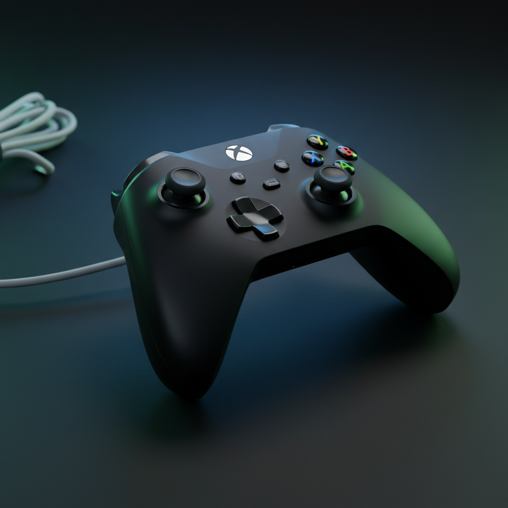 Zwart bedrade Xbox Series X|S controller van Veltrixgames met stevige knoppen en comfortabele grip.