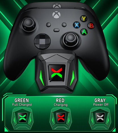 Xbox controller oplaadstation van Veltrixgames met twee 2550mAh batterijen voor langdurig gamen en opladen