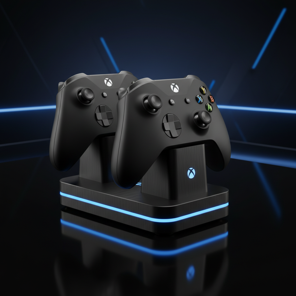 Xbox controller oplaadstation van Veltrixgames met twee 2550mAh batterijen voor langdurig gamen.